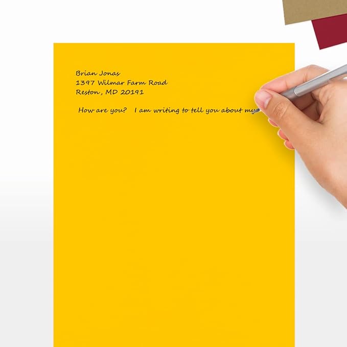 LUXPaper 8.5" x 11" Paper | Letter Size | Sunflower Yellow | 80lb. Text | 50 Qty