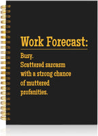 Mhfpl Work Forecast Funny Black Golden Spiral Notebook, Sarcastic Office Workaversary Gifts for Coworker, New Job Office Gifts for Teammates Boss Colleagues Staff Friend