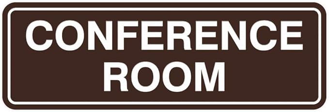 Standard Conference Room Sign - Dark Brown - Medium 5 Pack