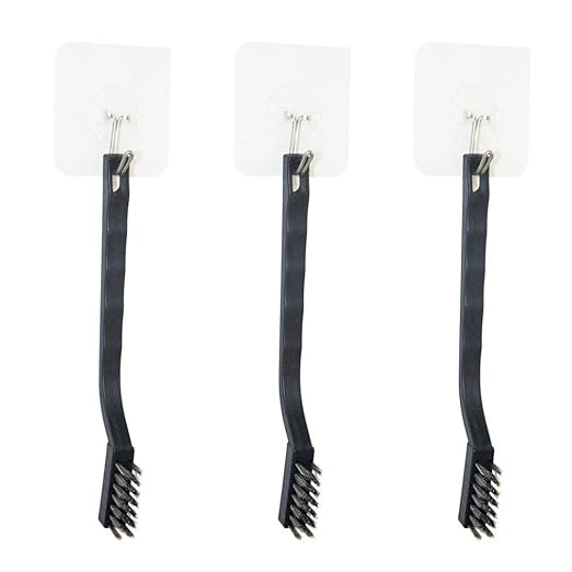 YiwerDer 9PCS MINI Wire Brushes, Stainless Steel Brush Set, Curved Handle Scratch Toothbrush, Cleaning Welding Slag and Rust