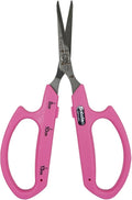 Saboten Stainless Steel Angled Blade Trimming Scissors Pink PT-13 160mm Precision Gardening Bonsai and Floral Shears Made in Japan