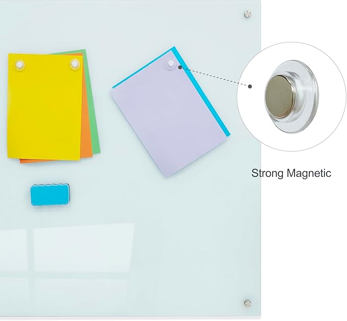 Gooderboard Glass Magnetic White Board - 36 x24 Inches Frameless Dry Erase Glass Whiteboard for Wall, Writing Board for Office, Classroom, Home and Presentation