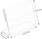 30 pack Small Acrylic Sign Holder 3.5 x 2.5 Inch,Mini Food Sign Labels for Party Buffet,L-Shape Name Card Display Holder,Mini Clear Acrylic Sign Display Holder for Office,Store,Restaurant- Horizontal