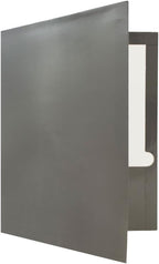 JAM PAPER Laminated Two Pocket Glossy School Folders - Letter Size - High Gloss Grey - Bulk 50/Box