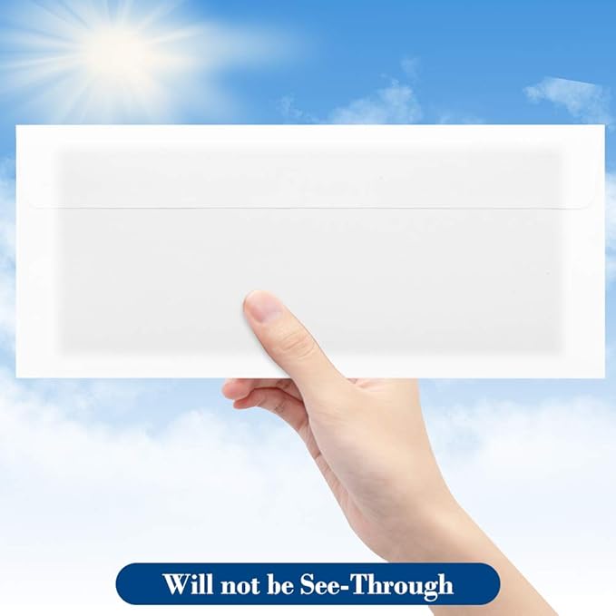 ValBox 500 Count #10 Security Self-Seal Envelopes Windowless Design Security Tint Pattern for Secure Mailing 4-1/8x9-1/2",White Business Envelopes