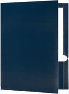 JAM PAPER Laminated Two Pocket Glossy Folders - Navy Blue - 3/Pack