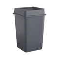 Krollen Industrial 35 Gallon Grey Square Commercial Trash Can with Lid