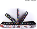 Pencil Case Holder Slot - Holds 202 Colored Pencils or 136 Gel Pens with Zipper Closure - Large Capacity Polyester Pen Organizer for Watercolor Pens or Markers - Perfect for Artist Withered Roses