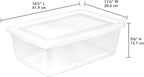 Triplenet Pricing 45-Pack 12-Quart Clear Plastic Storage Bins with Secure Snap Lids, Stackable Organizer Totes for Home and Office, White, Over 1 lb 42438015x45