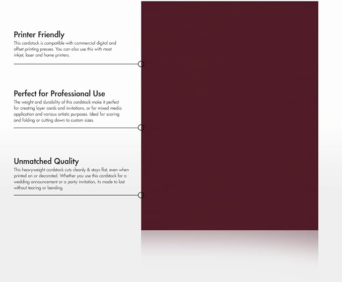 LUXPaper 8.5" x 11" Cardstock | Letter Size | Burgundy Linen | 100lb. Cover (183lb. Text) | 1,000 Qty