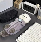 Cute Animal Pencil Case with Zipper - Multifunctional Cosmetic Makeup Organizer Bag, Small Pouch for Jewelry Travel Essentials & Daily Carry (Sea otter)