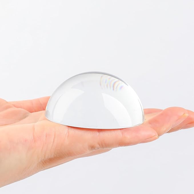 SWTHONY 2pcs 3.1inch Crystal Dome Magnifying Paperweight, Reading Magnifier Glass Paper Weights for Outdoor Events, Office Desk