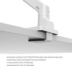 BEWISER Heavy Duty Monitor Arm Mount for 34-49 inches and Ultra 57 inches Screens,Weight Capacity Up to 44 lbs,Full Motion Height Swivel Adjustable Monitor Arm(White)