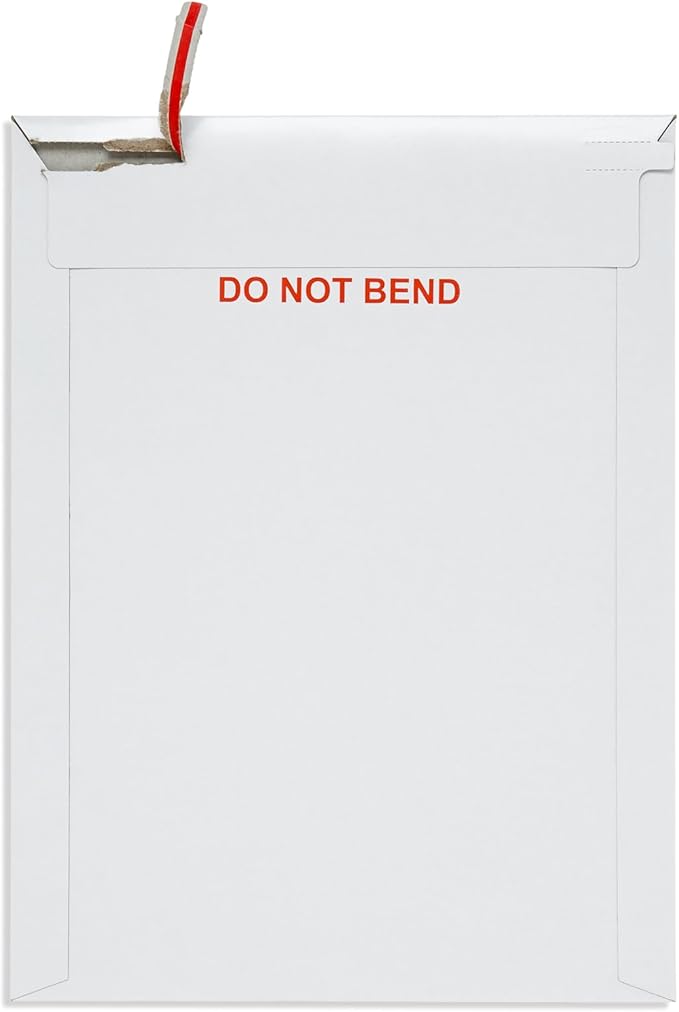 Blue Summit 100 Pack Rigid Mailers 9x12, Heavy Duty 450 GSM Cardboard Envelopes, Do Not Bend Photo Mailers, Cardboard Envelopes for cards, Paper Document, and Magazine
