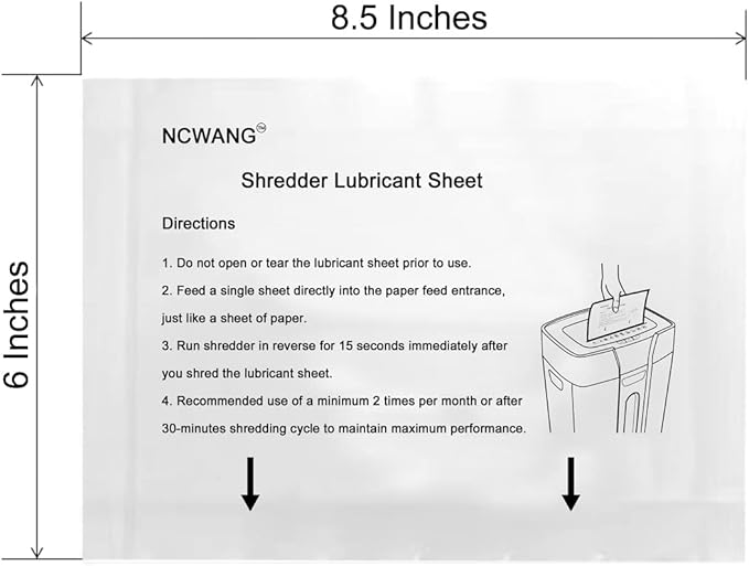 48PACK Paper Shredder Lubricant Sheets with Shredder Lubrication Oil for shredders lubricating