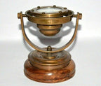 Nautical Brass Gimbal Compass Vintage Style Ship's Binnacle gimballed Compass, Brown