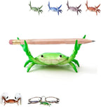Crab Pen Holder for Desk, Cute Multifunctional Weightlifting Desk Crab Pencil Holder Organizer for Pens, Pencils & Makeup, Funny Desktop Decor Gift for Home Office School (Green)