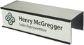 Quality Aluminum, Changeable Cubicle Nameplate Holder, Satin Silver Base, and Matte Black Name Plate Holder, Guaranteed Not to Crack (2.5" Depth)