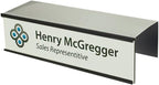 Quality Aluminum, Changeable Cubicle Nameplate Holder, Satin Silver Base, and Matte Black Name Plate Holder, Guaranteed Not to Crack (2.5" Depth)