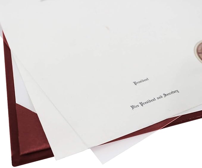 GraduationMall 8.5"x11" Smooth Padded Diploma Cover Certificate Holder Maroon,1-Pack