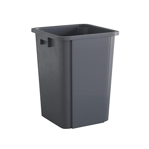 Krollen Industrial 19 Gallon Grey Square Commercial Trash Can