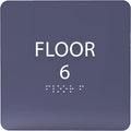 ADA CENTRAL SIGNS - 6" X6" Floor 6 Sign - ADA Compliant Tactile Graphics Grade 2 Braille Text Acrylic Wall Signs - Directional Assistance, Floor Number Safety Sign for Office, school Hospital, Apartment