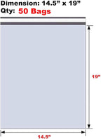 iMBAPrice 50 - 14.5x19 Premium Matte Finish Self-Sealing Non-Padded White Poly Mailers/Mailing Envelopes/Bags (iMBA-6PM-50)