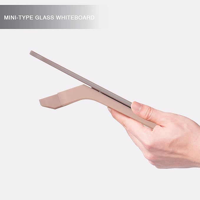 Rose Gold Glossy Mirror Mini Desktop Pure Glass Whiteboard, Small Desktop Dry Erase Board, Desk White Board Dry Erase with Accessories, Stenography Artifact for Office Homeschooling Décor, 8x6 Inches