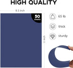50 Pack 65lb Blue Cardstock 8.5 x 11 Pastel Paper, Goefun Navy Blue Card Stock Printer Paper for Wedding Invitations, DIY Cards, Menus, Crafts