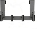 PMMASTO Over The Door Hooks, Fits 1-3/4" Thick Door No Drill Hooks for Closet Bathroom Bedroom Organization, Hanger for Coat Towel Robe (Black, 4 T-Hooks)