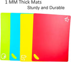 Kimmoker Flexible Cutting Boards Set, Cutting Board Mats for Cooking, Colored Cutting Board Set with Easy-Grip Handles, Flexible Plastic Cutting Sheet Set of 4 (1)