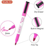 Shuttle Art Magnetic Whiteboard Markers, 20 Pieces Fine Tip and Eraser, Dry Erase Whiteboard Markers, for Writing on Whiteboards, Weekly Planner, Glass for School Office Home
