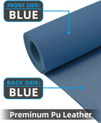 Leather Desk Pad Protector, Office Mat, Large Mouse Pad, Non-Slip Blotter, Laptop Pad, Waterproof Writing Pad for Office & Home (Grey Blue, 40" x 17")