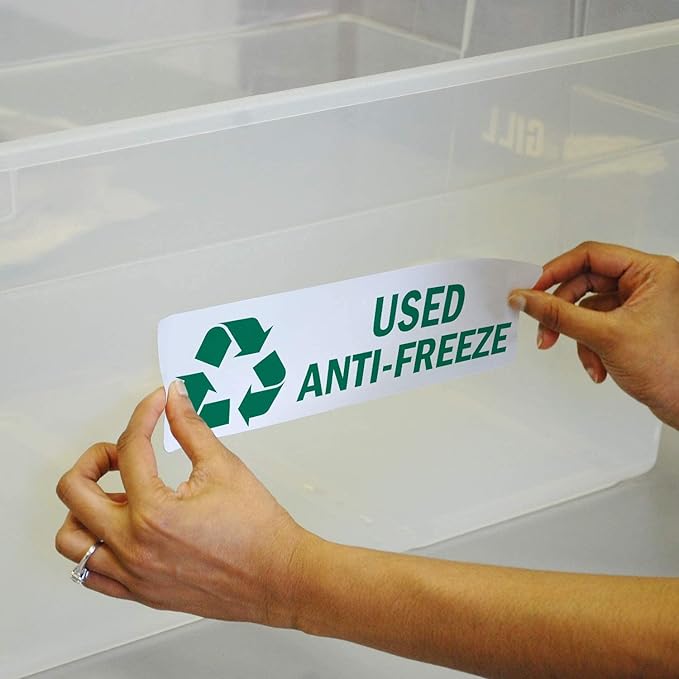 SmartSign Used Anti-Freeze Pack of 5 Recycle Labels | 3" x 10" Laminated Vinyl, Made in USA