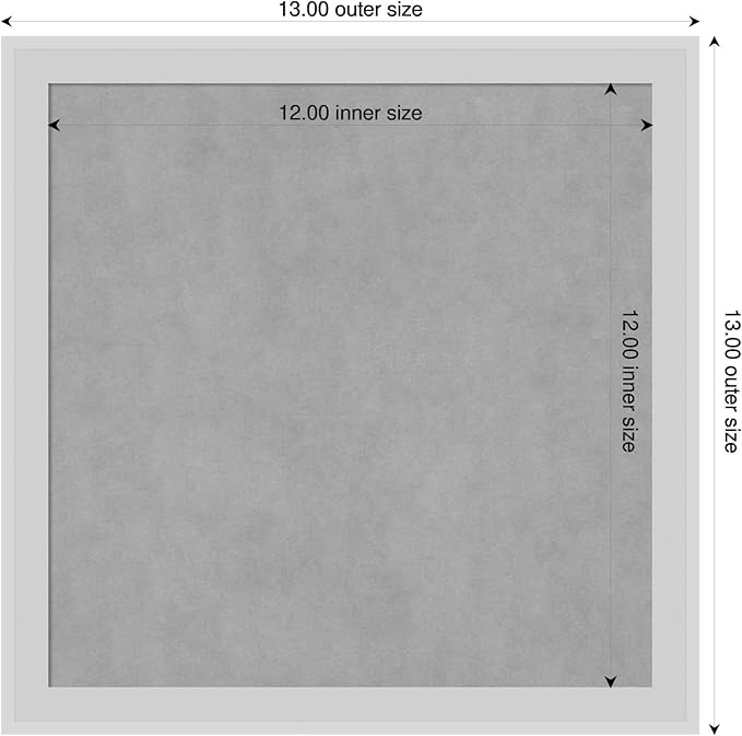 Amanti Art Silver Framed Magnetic Board 13x13 X-Small Vision Board for use with Magnets, 100% Metal Sheet to Display Items as Office Decor or for Home Organization in mudroom, Kitchen or Kids Room