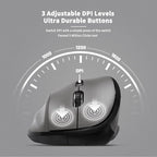 Ergonomic Wireless Mouse with USB Receiver for PC Computer, Laptop and Desktop, Ergo Vertical Mouse with Silent Clicks Long Battery Life, Up to 1600 DPI & 1 AA Battery Powered, Grey