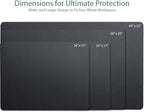 Leather Desk Pad 36" x 20", Vine Creations Office Desk Mat Waterproof Black - Premium Quality - Smooth Mouse Writing Surface - Maximum Protection Dual-Sided Pu Leather Blotter for Desk Office/Home