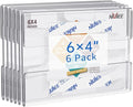 NIUBEE 4x6 inch Wall Mount Acrylic Sign Holder with Double Sided Adhesive Tape for Office, Home, Store, Restaurant, No Drilling - Horizontal (6 Pack)