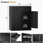 TaskStorz Metal Storage Cabinet 36" H, Garage Storage Cabinet with 2 Lockable Doors and 1 Drawer, Steel File Cabinets with Adjustable Shelves for Home Office, Garage, School, Apartment, Warehouse