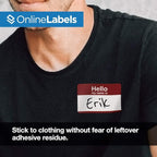 Printable Name Tags - 2-1/3 x 3-3/8 - Pack of 80, 10 Sheets - Inkjet or Laser Printer - Online Labels