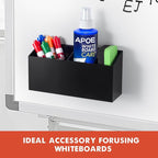 Banafich Magnetic Dry Erase Marker Holder, Acrylic Magnet Pen Holder for Whiteboard, Refrigerator, Magnetic Fridge Organizer for Office, Classroom, Whiteboard Maker Holder, Locker Organizer(Black)