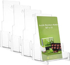 LISHINE 4 Pack Brochure Holder Wall Mount 8.5 x 11 Inch Plastic Flyer Holder Clear Literature Holder Pamphlet Holder Wall Brochure Display Stand for Trifold, Magazine, Document