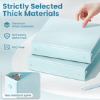 SUNEE 3 Ring Binder 1.5 Inch 1 Pack, Clear View Binder Three Ring PVC-Free (Fit 8.5x11 Inches) for School or Office Supplies, Pastel Blue