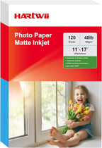 HARTWII 120 Sheets Matte Presentation Paper 11x17 48lb 180gsm Photo Paper for All Dye Ink Inkjet Printers
