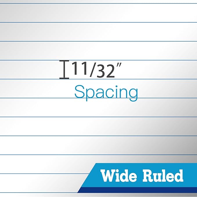 WritePads Legal note pads legal pads 8.5 x 11 Note Pads, Glue top Writing Pads, White Paper Wide Ruled Lined Paper Pads, BL-MWT50W-12-G, Made In The USA.