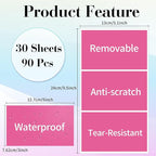 STARLIBOO Removable Colored Labels Stickers, 3X5 Inch Removable Large Label Stickers for Moving Boxes and Storage Bins- Waterproof- Tear Resistant (Rose Pink)
