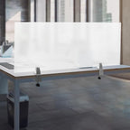 Acrylic Desk Privacy Divider with Clamps, 47x18x2 Inch Frosted Office Partition, Desktop Workspace Panel