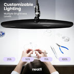 Neatfi XL 2,200 Lumens LED Desk Lamp with Clamp, 24W Bright Architect Task Lamp, 20 Inches Dimmable Computer Light, Adjustable Desk Light for Home, Office, Crafts, Nails & Hobbies (Non-CCT, Black)