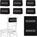 6 Pcs Reserved Seating Signs Reserved Chair Sign Printed Placeholder for Church Pew, Wedding, Party Events (Black and White, 6 Pcs)
