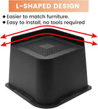 MXMZHXU Bed Risers 2 inch, 3 inch, 4 inch, 6 inch or 8 inch Heavy Duty Furniture Risers, Up to 6000 Lbs L Shaped Design Bed Lifts Blocks for Couch Desk Sofa Table (Black, 4 Inch 4 Pack)